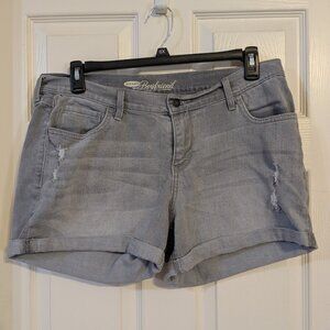 Old Navy Grey Boyfriend Denim Shorts - Size 14 - Distressed